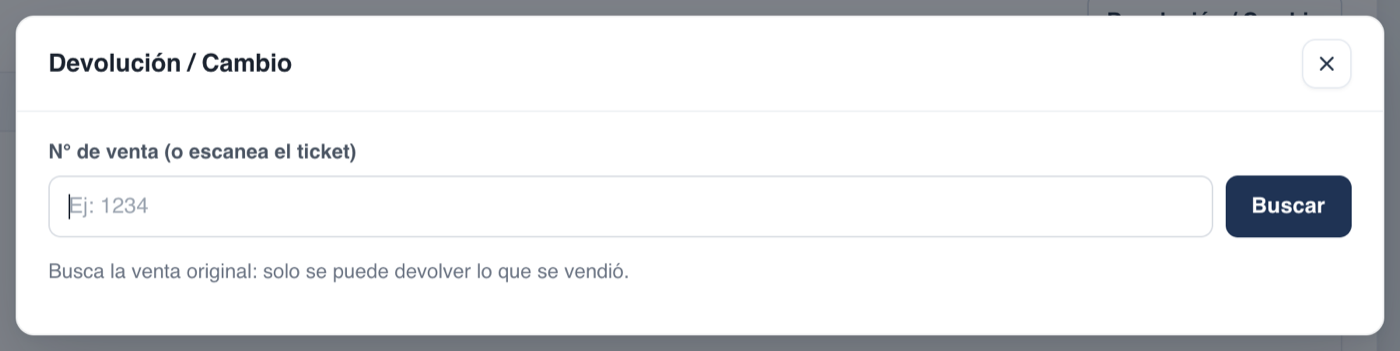 Pantalla de devolución